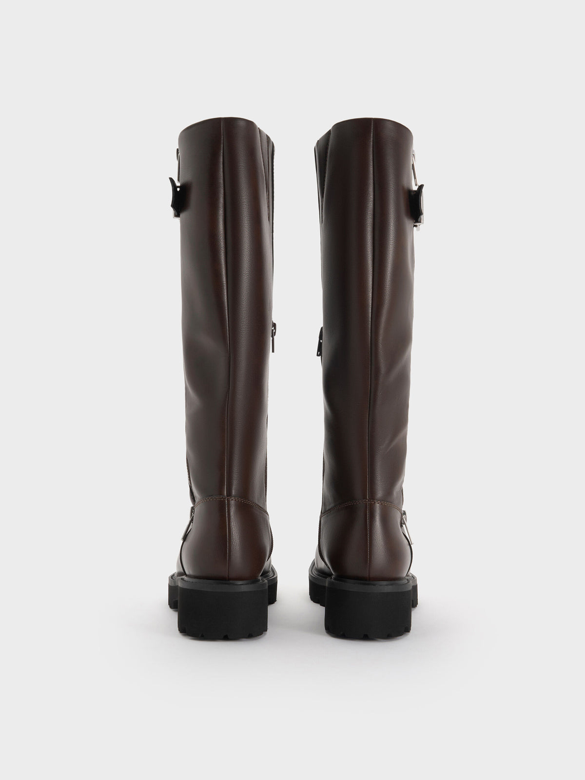 CHARLES & KEITH Value | Lyndon Buckled Knee-High Boots - Dark Brown