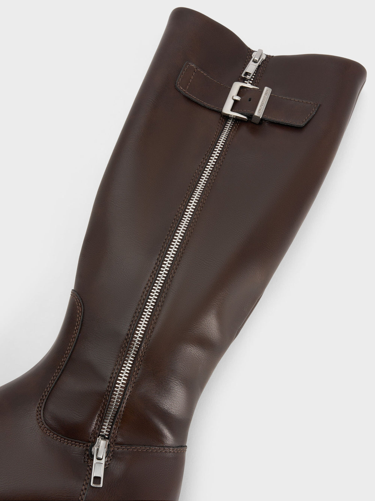 CHARLES & KEITH Value | Lyndon Buckled Knee-High Boots - Dark Brown