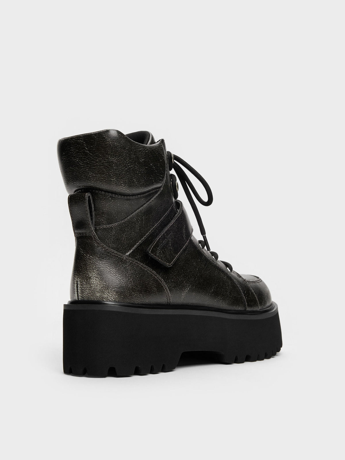 CHARLES & KEITH Signature | Eliot Platform Combat Boots - Grey