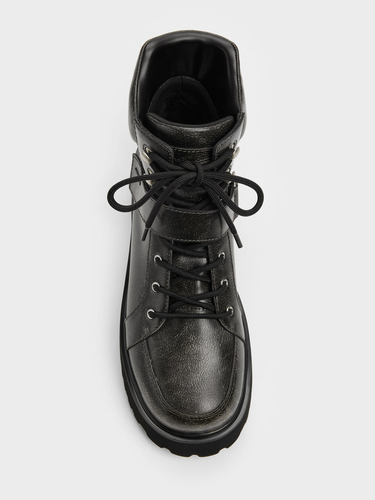 CHARLES & KEITH Signature | Eliot Platform Combat Boots - Grey