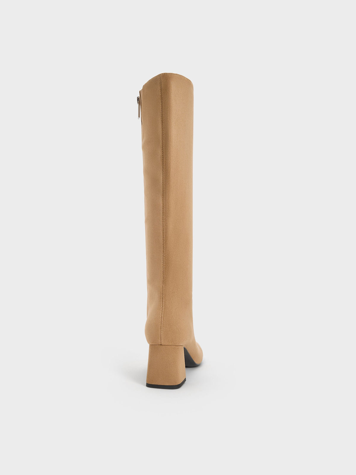 CHARLES & KEITH Customer Favorite | Faux Suede Square-Toe Knee-High Boots - Sand