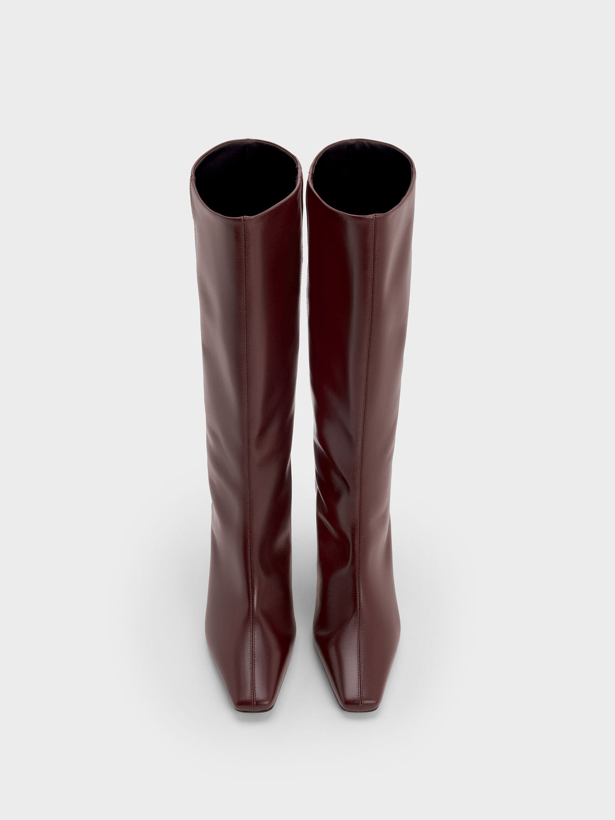 CHARLES & KEITH Featured | Georgina Leather Knee-High Boots - Burgundy