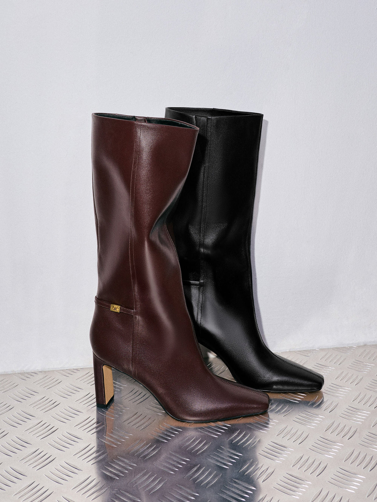 CHARLES & KEITH Featured | Georgina Leather Knee-High Boots - Burgundy