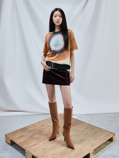 CHARLES & KEITH Sale | Faux Suede Pointed Stiletto Knee-High Boots - Cognac