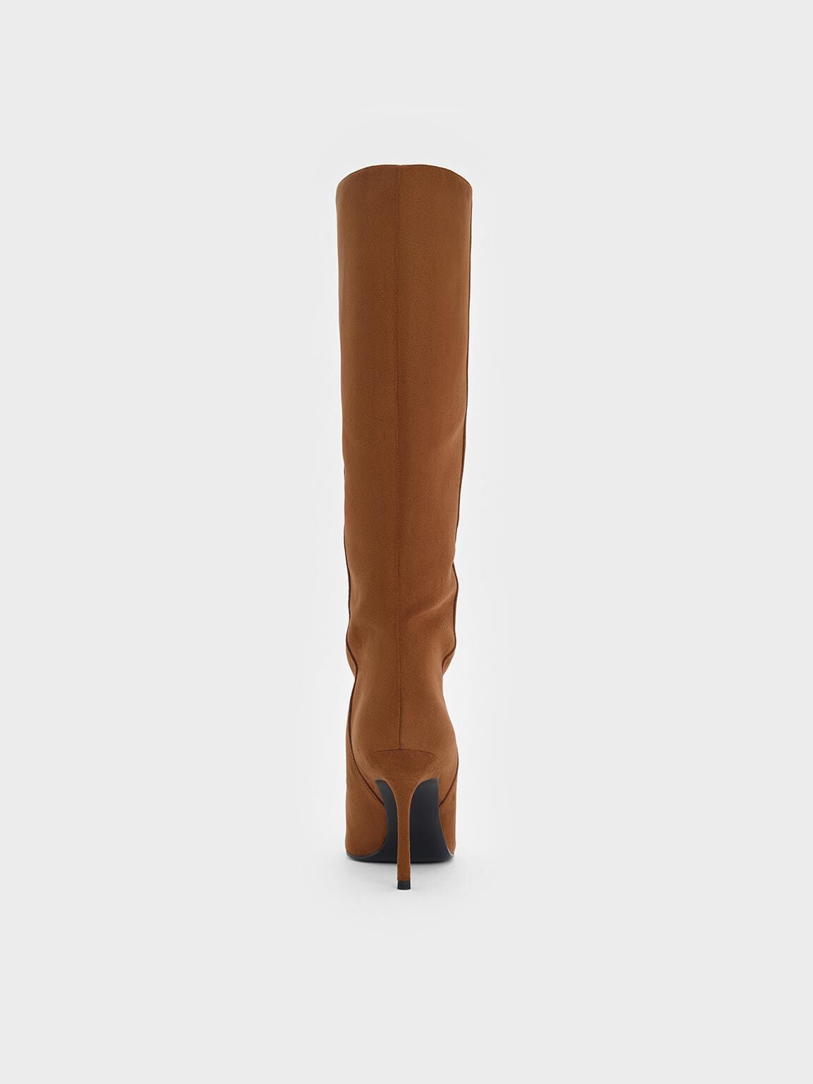 CHARLES & KEITH Sale | Faux Suede Pointed Stiletto Knee-High Boots - Cognac