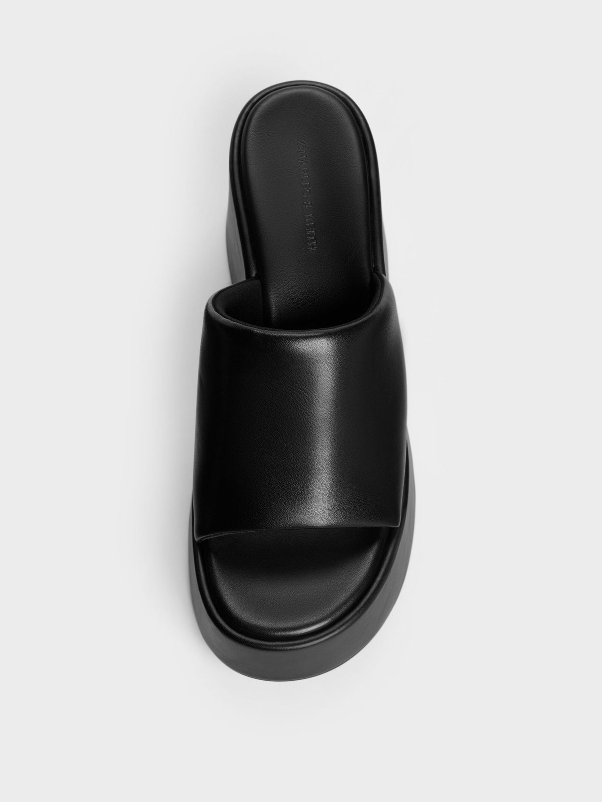 CHARLES & KEITH Deals | Wide-Strap Platform Wedges - Black