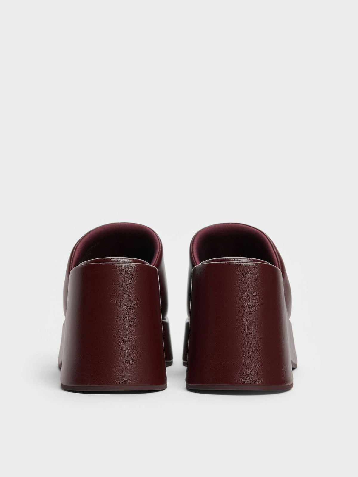 CHARLES & KEITH Latest | Wide-Strap Platform Wedges - Burgundy