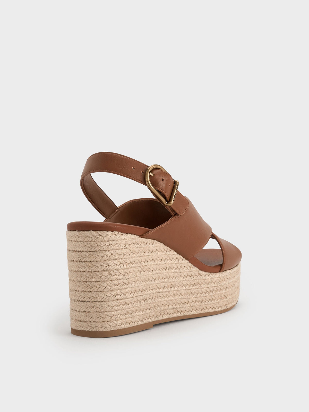 CHARLES & KEITH Classic | Crossover Espadrille Wedges - Brown