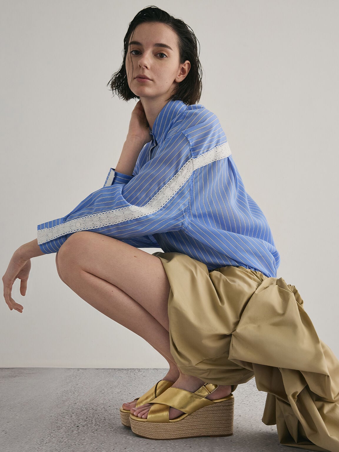 CHARLES & KEITH Featured | Metallic Crossover Espadrille Wedges - Gold