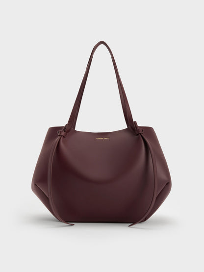 CHARLES & KEITH Exclusive | XL Calla Tote Bag - Wineberry Red