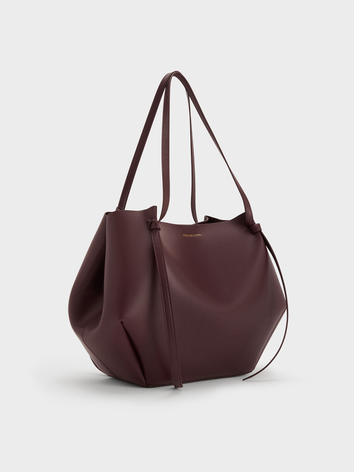 CHARLES & KEITH Exclusive | XL Calla Tote Bag - Wineberry Red