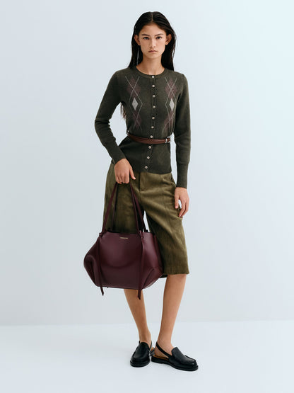 CHARLES & KEITH Exclusive | XL Calla Tote Bag - Wineberry Red