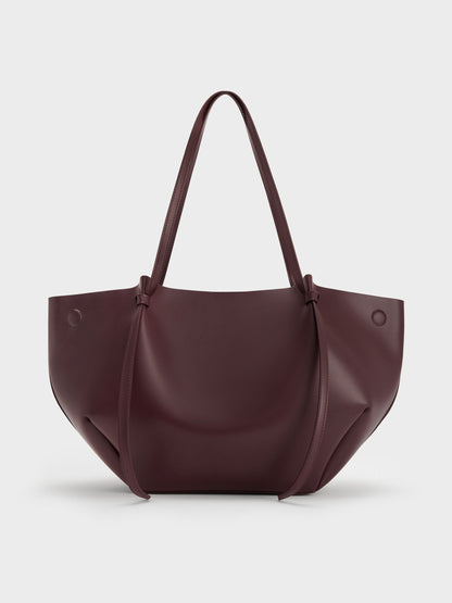 CHARLES & KEITH Exclusive | XL Calla Tote Bag - Wineberry Red