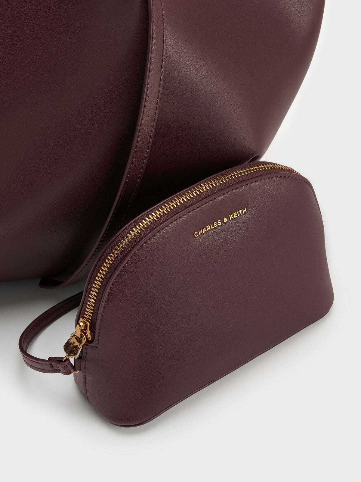 CHARLES & KEITH Exclusive | XL Calla Tote Bag - Wineberry Red