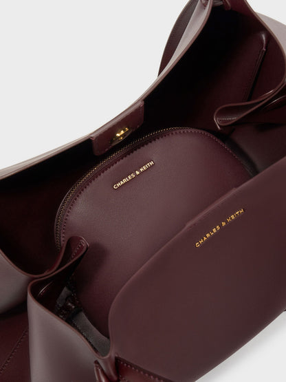 CHARLES & KEITH Exclusive | XL Calla Tote Bag - Wineberry Red