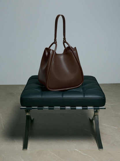 CHARLES & KEITH Featured | Lyla Tubular Slouchy Tote Bag - Espresso Brown