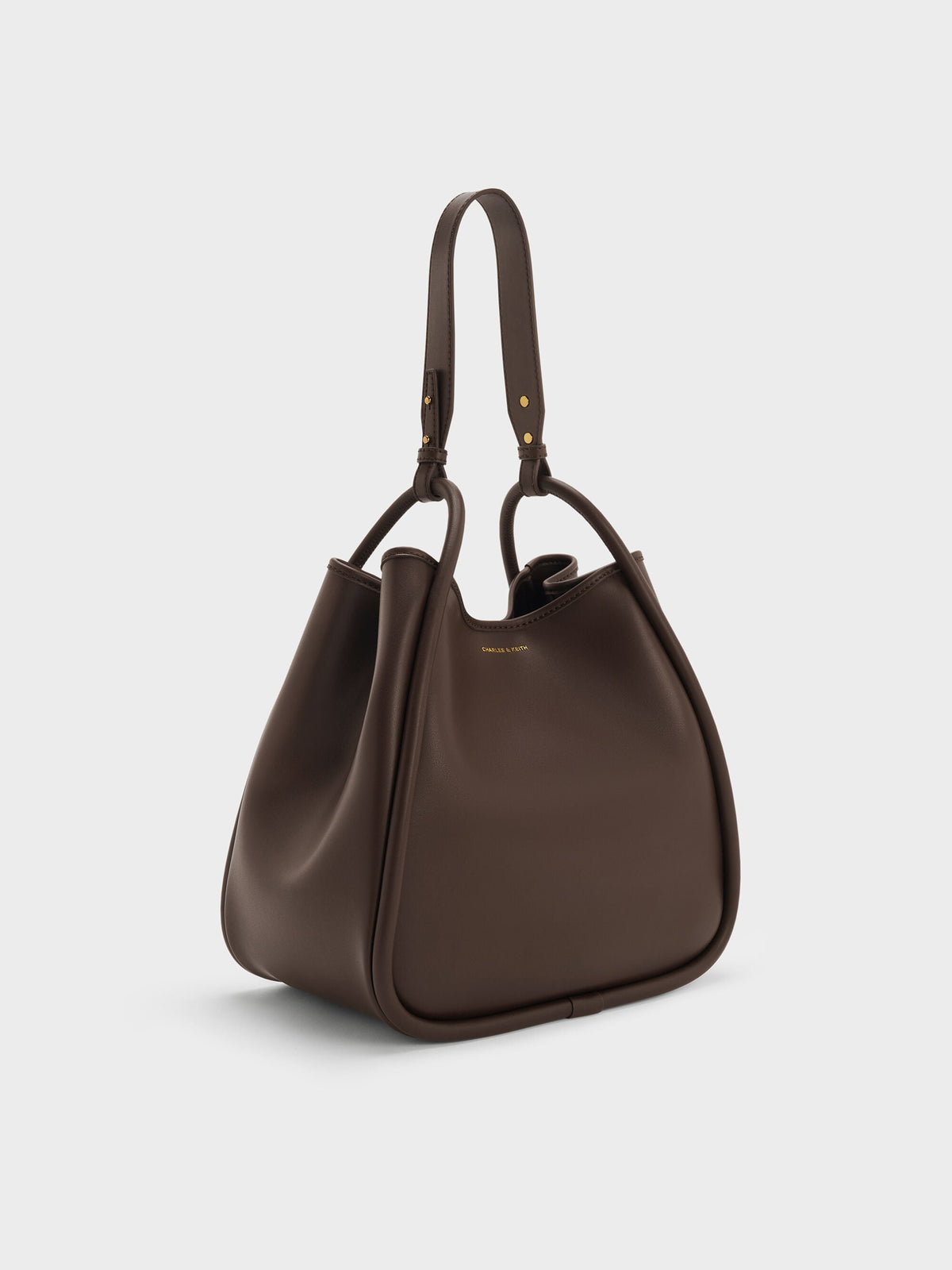 CHARLES & KEITH Featured | Lyla Tubular Slouchy Tote Bag - Espresso Brown