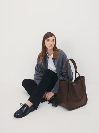 CHARLES & KEITH Featured | Lyla Tubular Slouchy Tote Bag - Espresso Brown