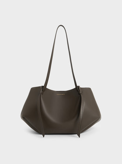 CHARLES & KEITH Essential | Calla Tote Bag - Dark Moss