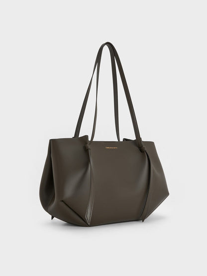 CHARLES & KEITH Essential | Calla Tote Bag - Dark Moss