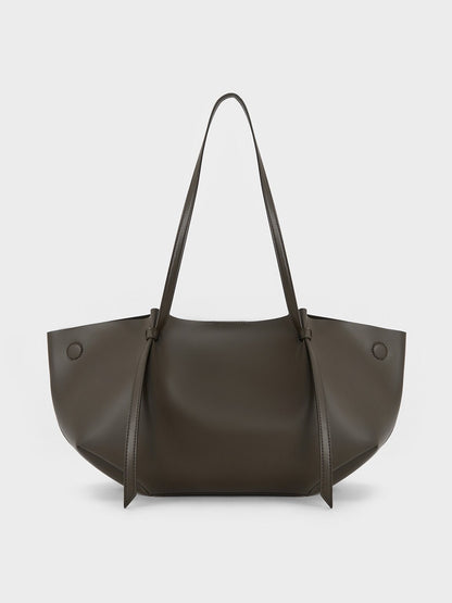 CHARLES & KEITH Essential | Calla Tote Bag - Dark Moss
