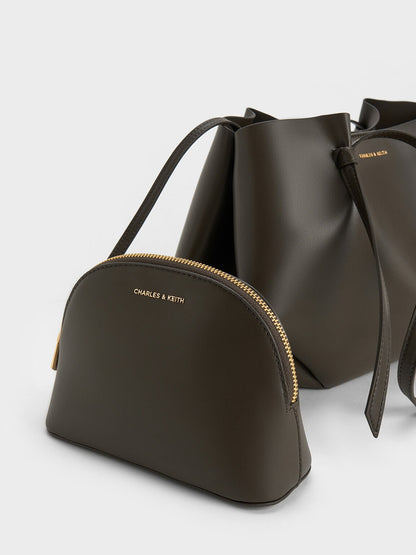 CHARLES & KEITH Essential | Calla Tote Bag - Dark Moss