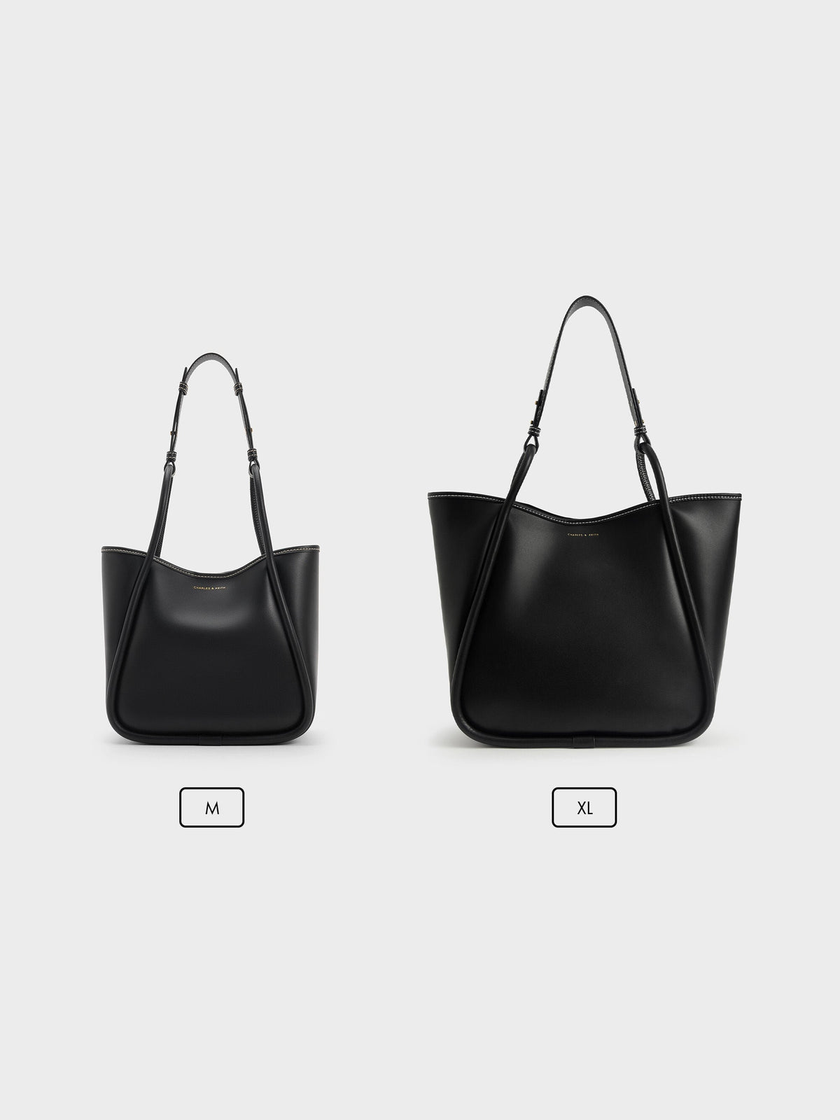 CHARLES & KEITH Quality | Lyla Tubular Slouchy Tote Bag - Black