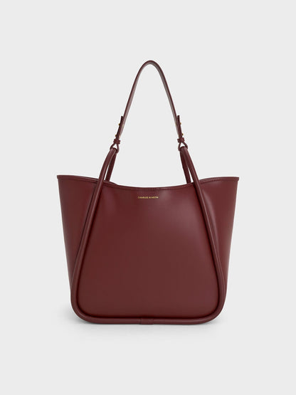 CHARLES & KEITH Essential | Lyla Tubular Slouchy Tote Bag - Mulberry Plum