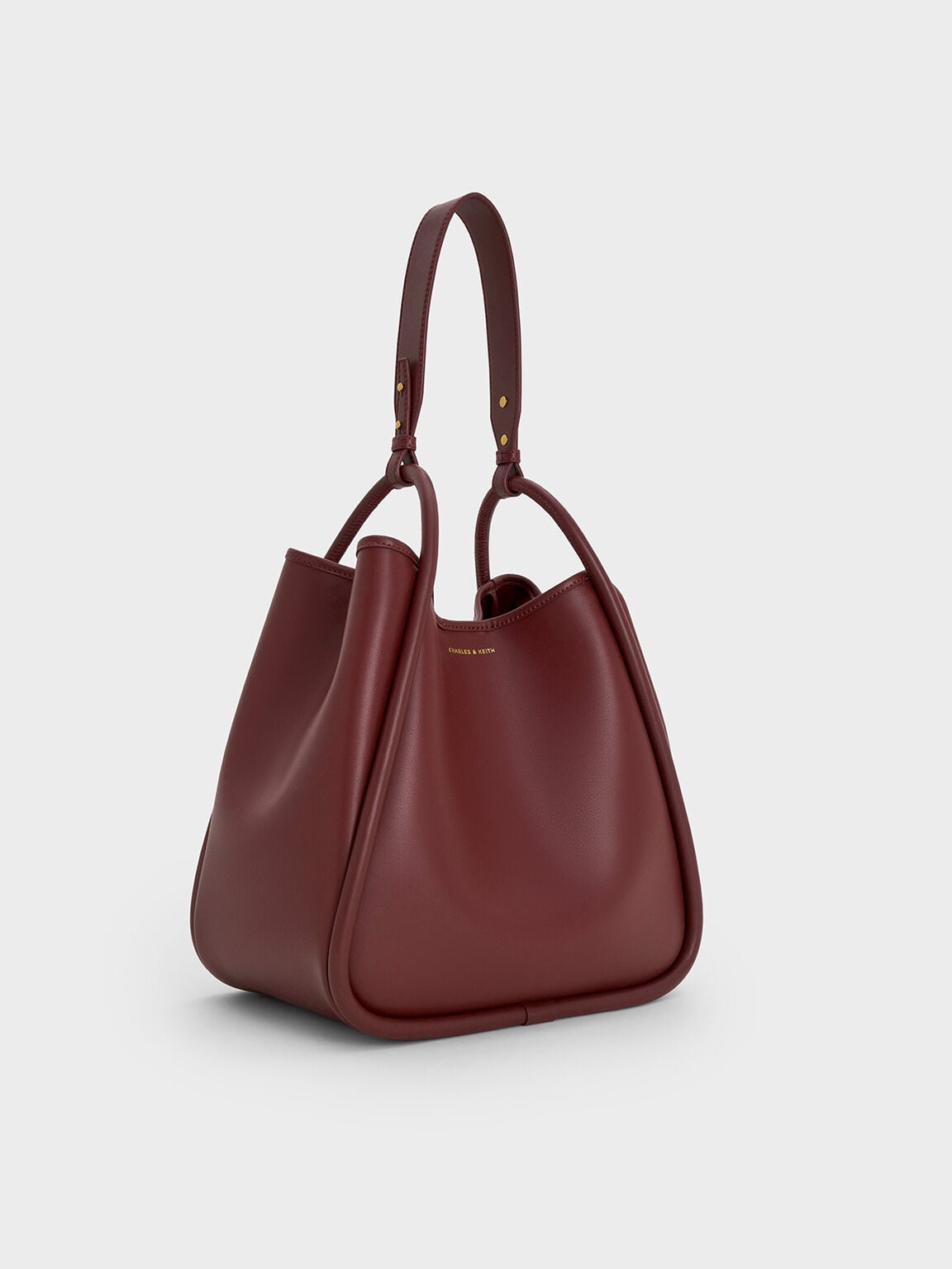 CHARLES & KEITH Essential | Lyla Tubular Slouchy Tote Bag - Mulberry Plum