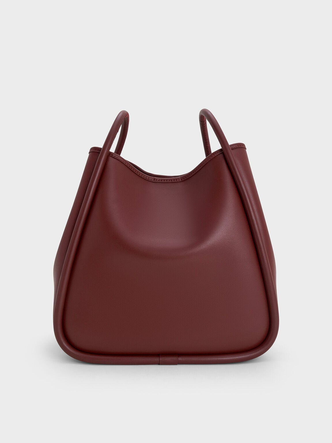 CHARLES & KEITH Essential | Lyla Tubular Slouchy Tote Bag - Mulberry Plum
