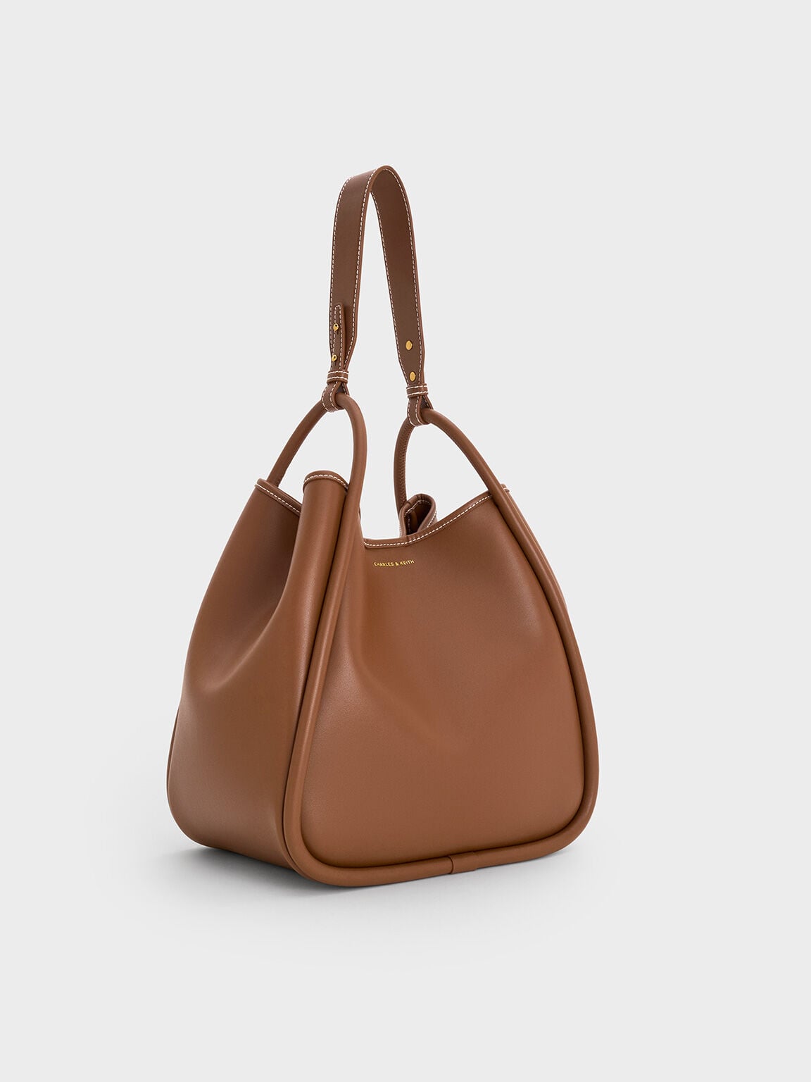 CHARLES & KEITH New | Lyla Tubular Slouchy Tote Bag - Chocolate