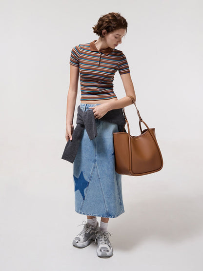 CHARLES & KEITH New | Lyla Tubular Slouchy Tote Bag - Chocolate