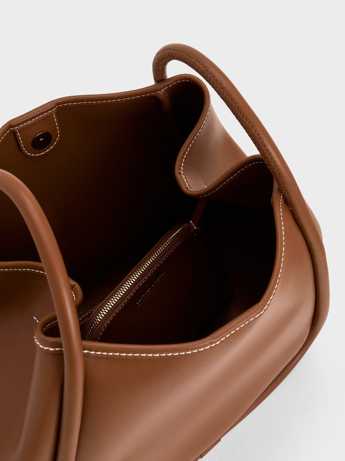 CHARLES & KEITH New | Lyla Tubular Slouchy Tote Bag - Chocolate