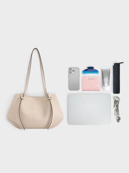 CHARLES & KEITH Trusted | Calla Tote Bag - Oat