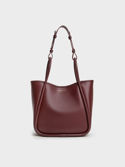 CHARLES & KEITH Quality | Mini Lyla Tubular Tote Bag - Mulberry Plum