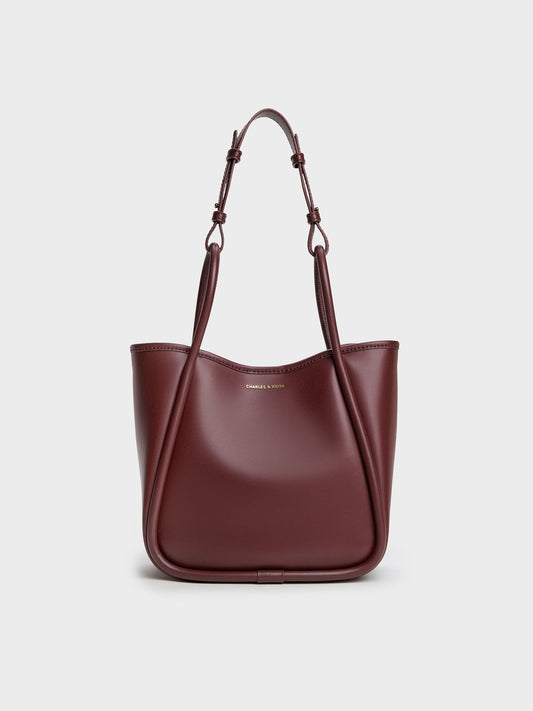 CHARLES & KEITH Quality | Mini Lyla Tubular Tote Bag - Mulberry Plum