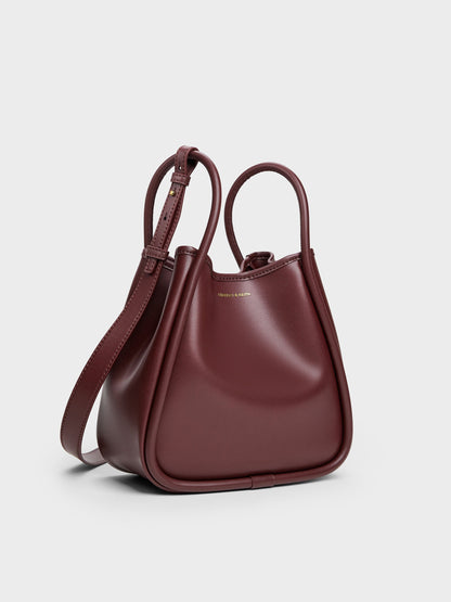 CHARLES & KEITH Quality | Mini Lyla Tubular Tote Bag - Mulberry Plum
