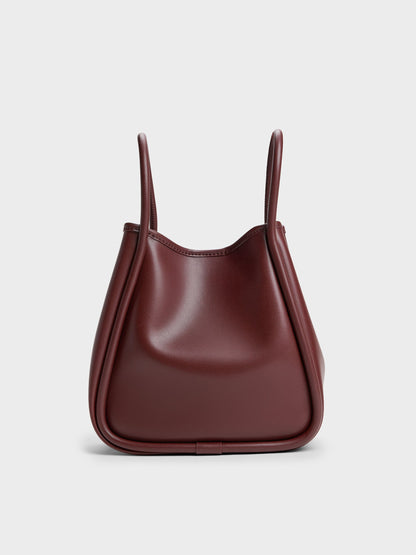 CHARLES & KEITH Quality | Mini Lyla Tubular Tote Bag - Mulberry Plum