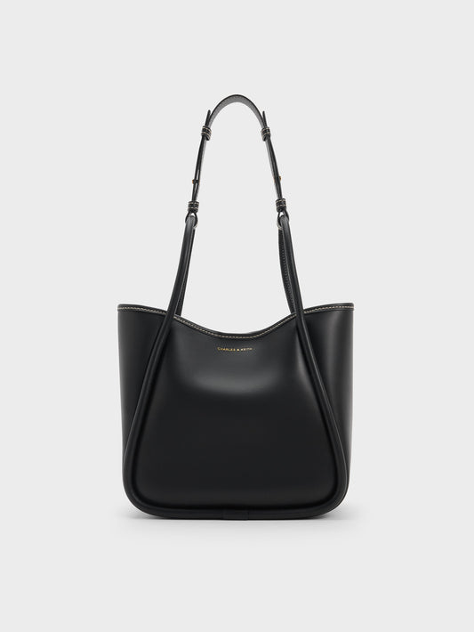CHARLES & KEITH New | Mini Lyla Tubular Tote Bag - Black