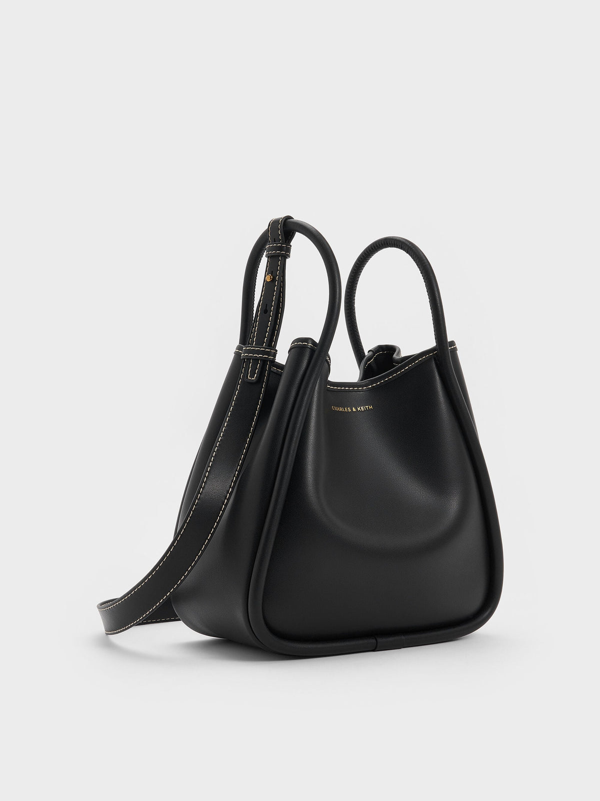 CHARLES & KEITH New | Mini Lyla Tubular Tote Bag - Black