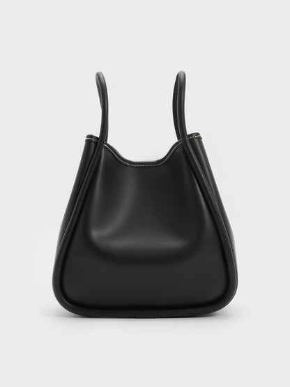 CHARLES & KEITH New | Mini Lyla Tubular Tote Bag - Black