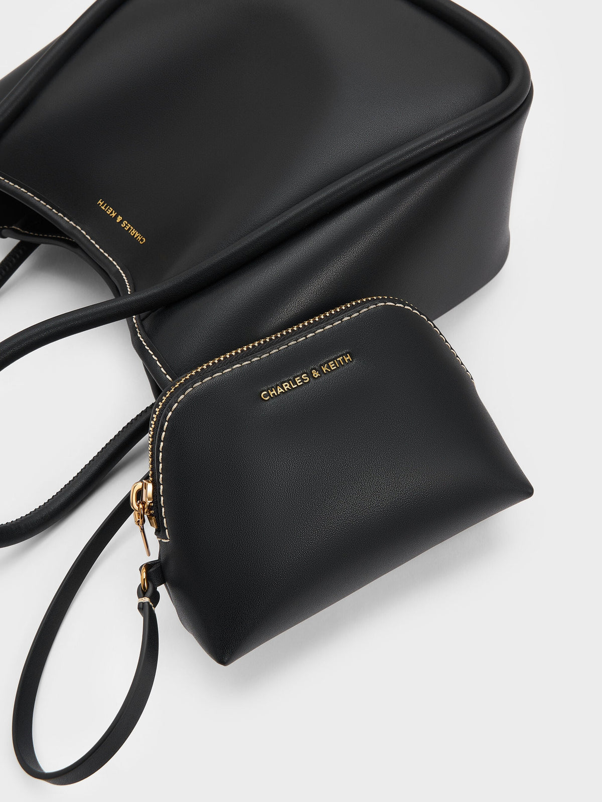 CHARLES & KEITH New | Mini Lyla Tubular Tote Bag - Black