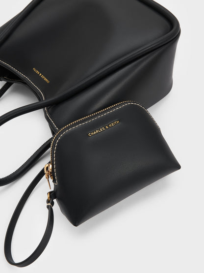 CHARLES & KEITH New | Mini Lyla Tubular Tote Bag - Black
