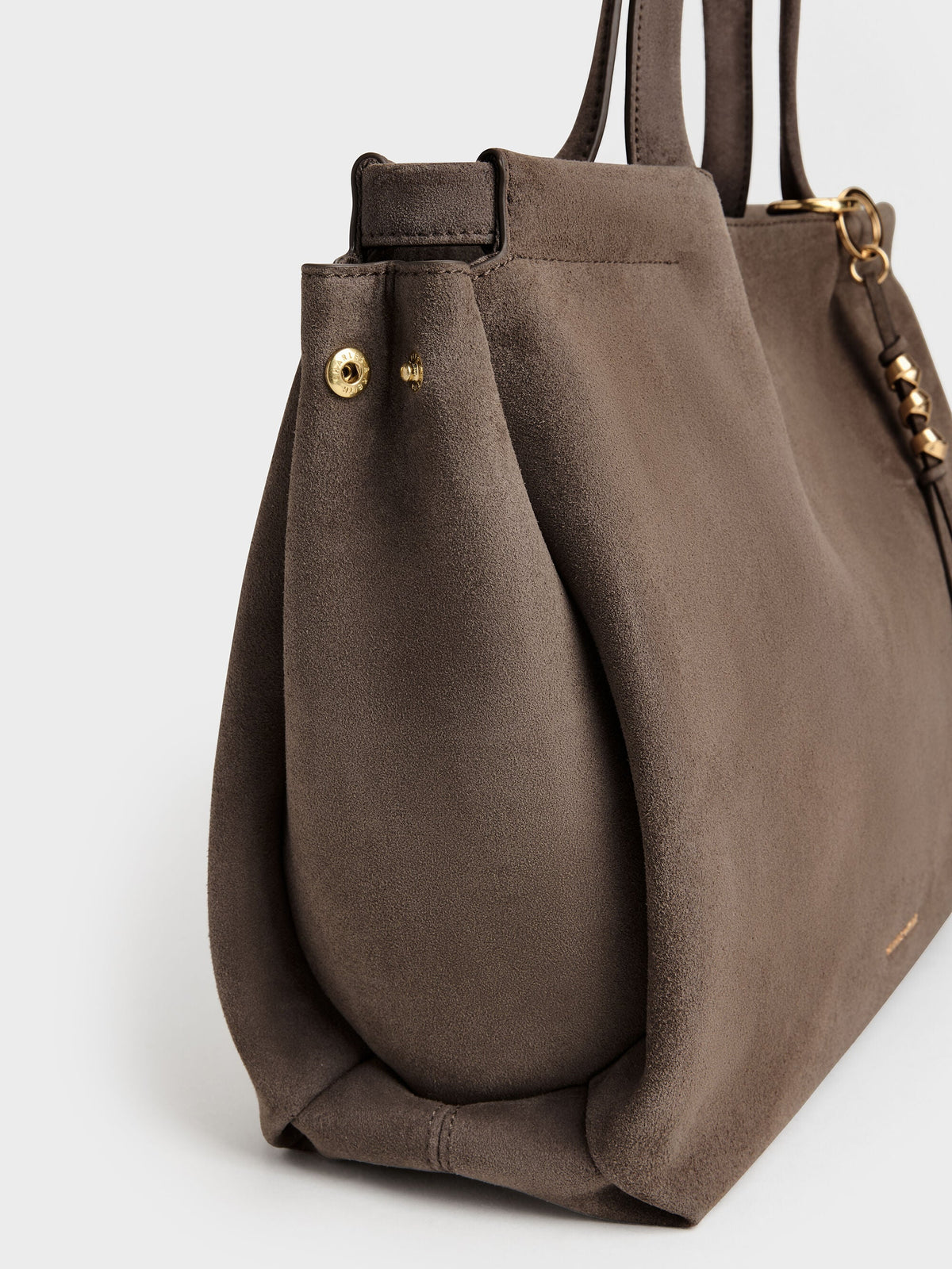 CHARLES & KEITH Popular | XL Zephyr Tassel Tote Bag - Stone Grey