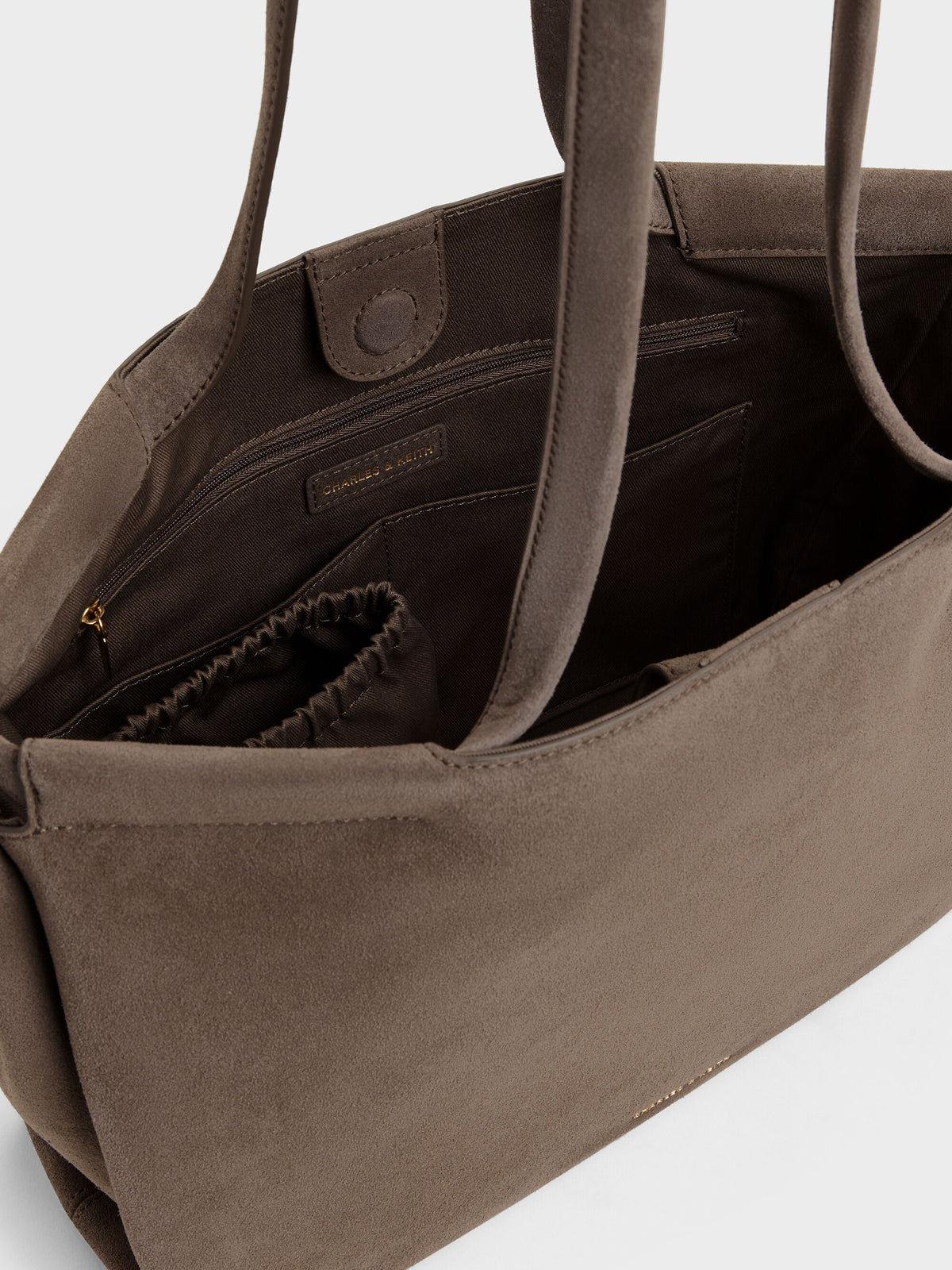 CHARLES & KEITH Popular | XL Zephyr Tassel Tote Bag - Stone Grey