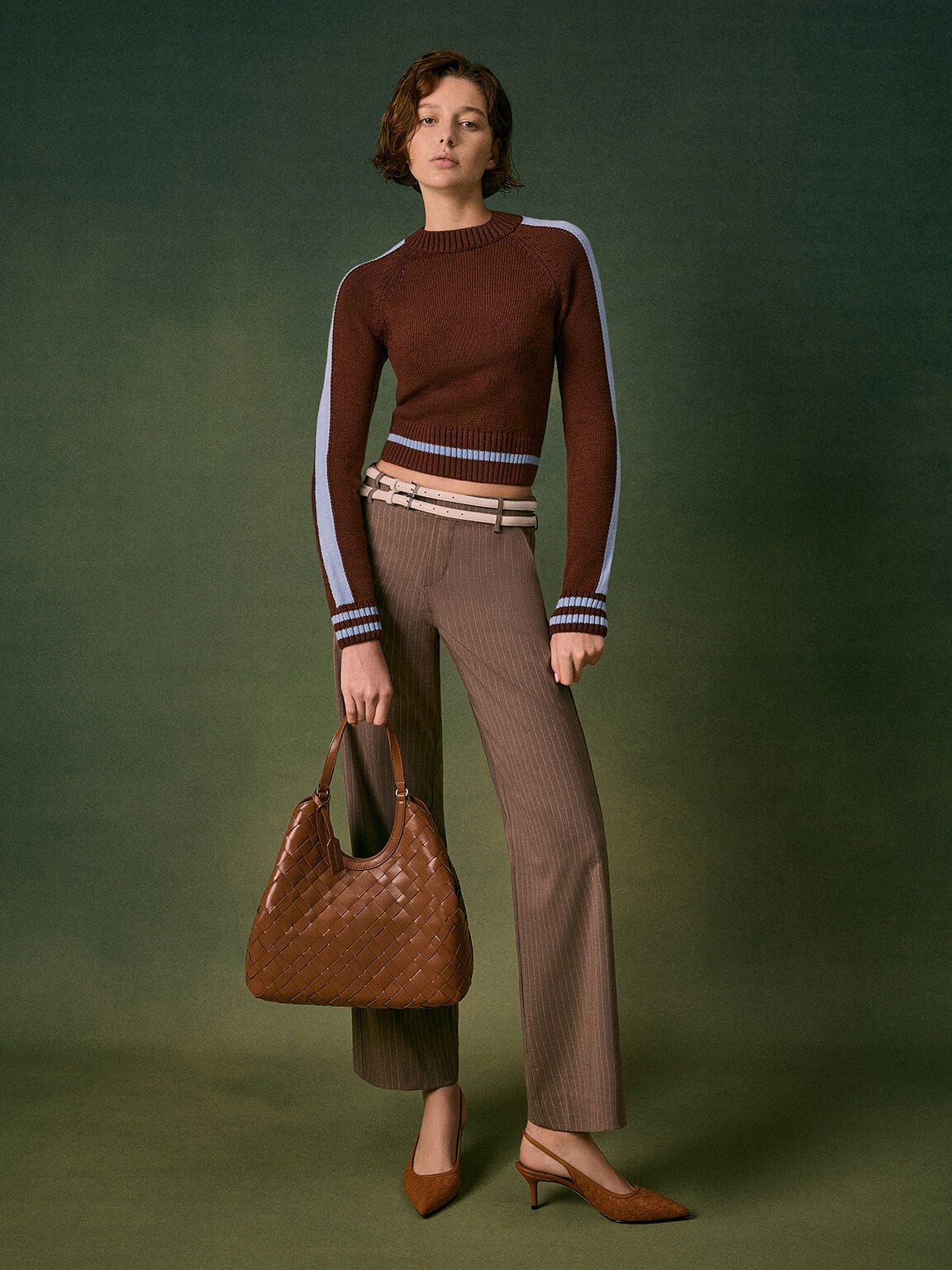 CHARLES & KEITH Deals | Ivette Woven Tote Bag - Chocolate