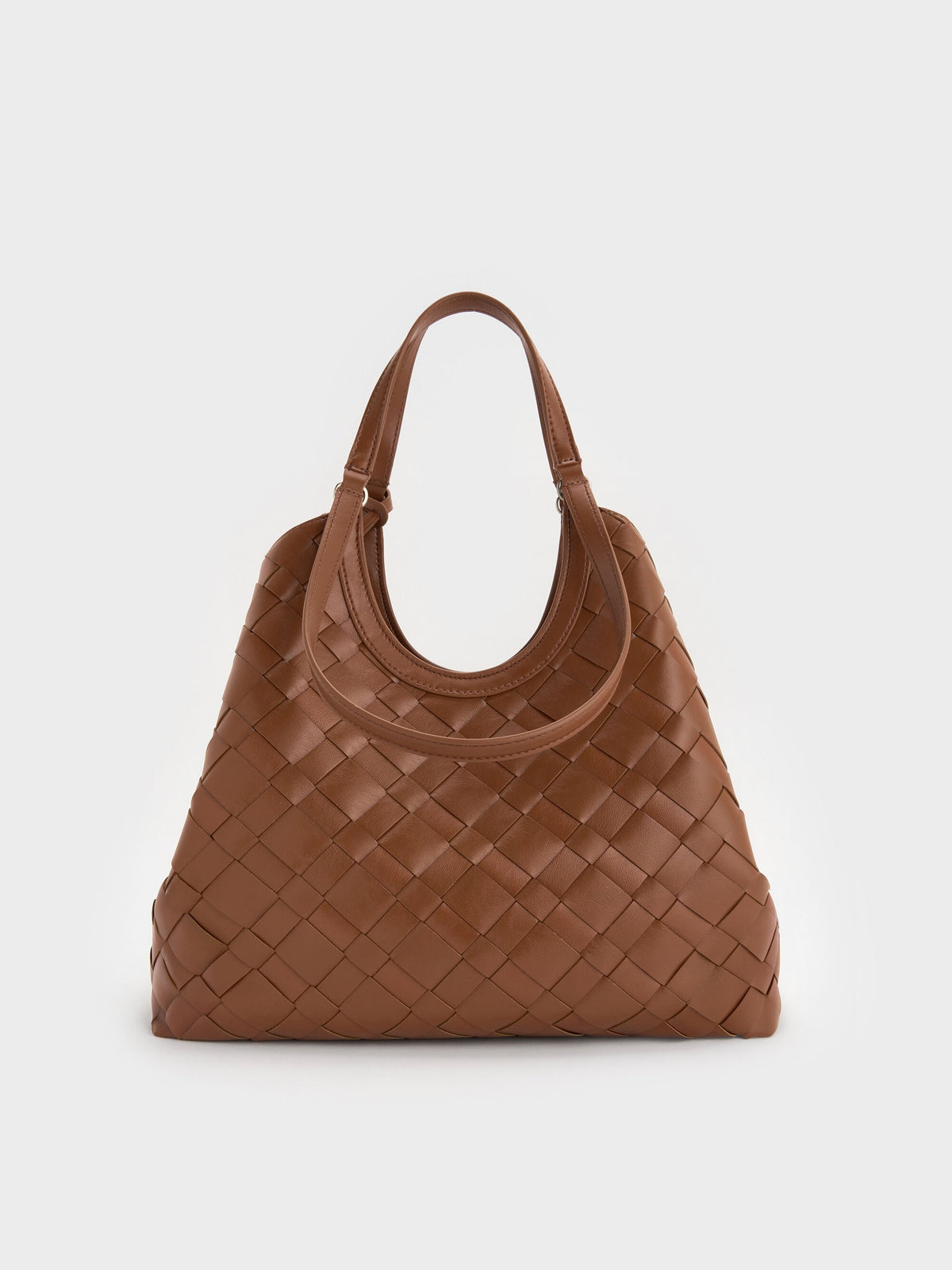 CHARLES & KEITH Deals | Ivette Woven Tote Bag - Chocolate