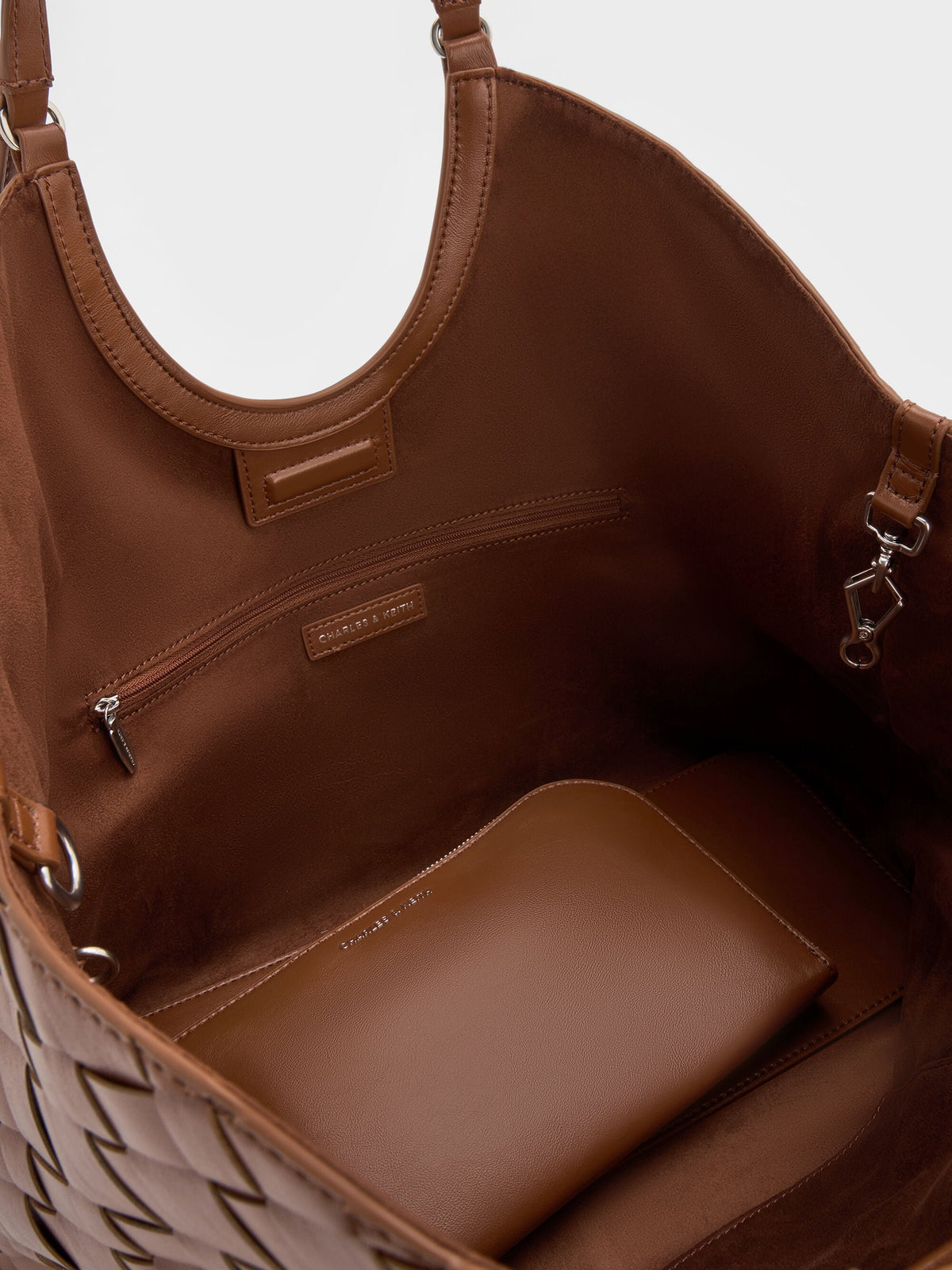 CHARLES & KEITH Deals | Ivette Woven Tote Bag - Chocolate