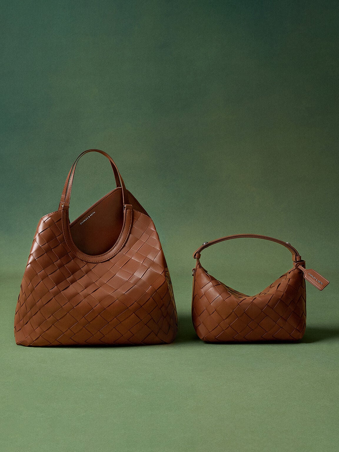CHARLES & KEITH Deals | Ivette Woven Tote Bag - Chocolate