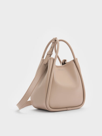 CHARLES & KEITH New | Mini Lyla Tubular Tote Bag - Taupe